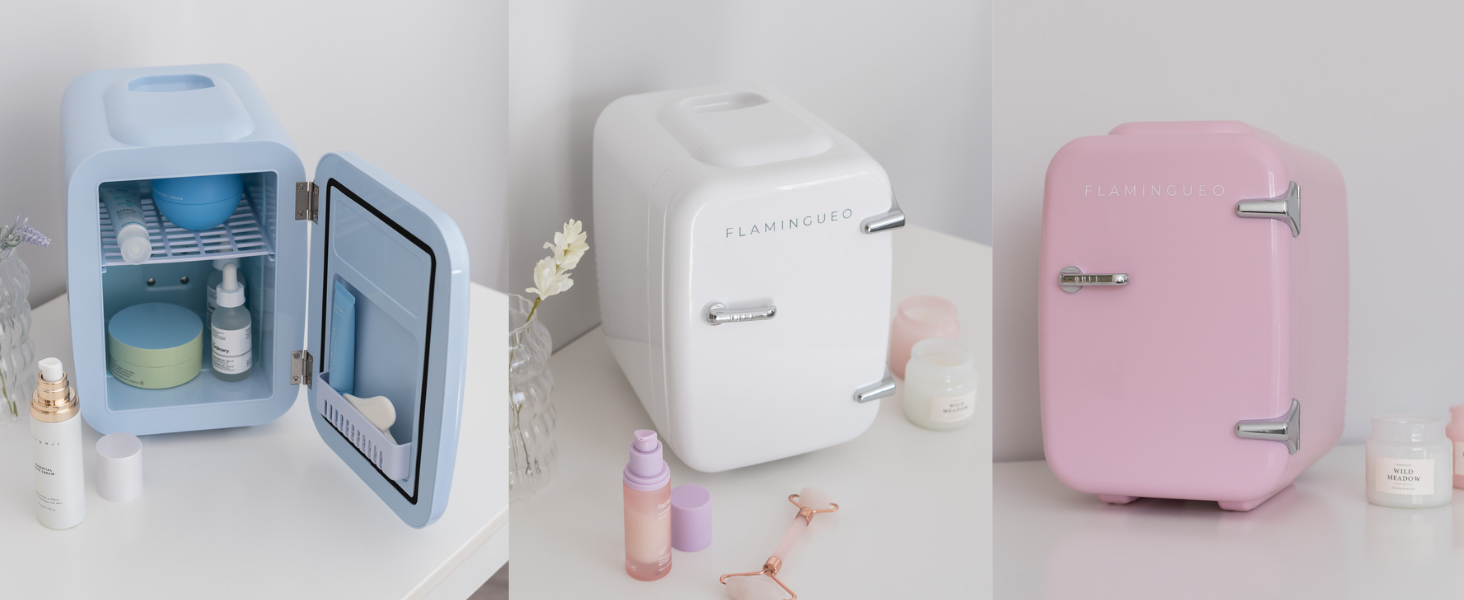 Neveras de cuatro litros en azul, blanco y rosa