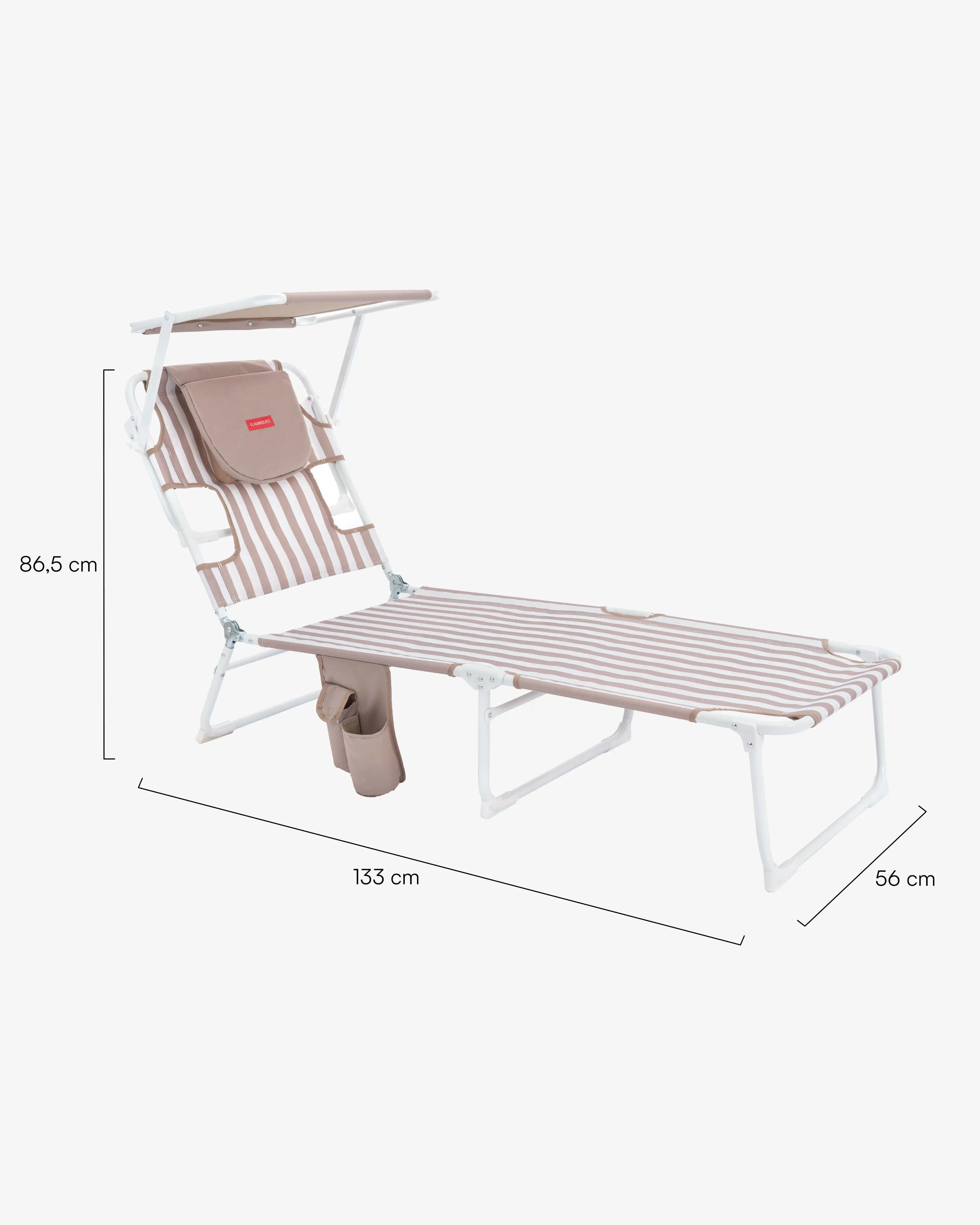 Tumbona de playa reclinable con parasol – TIVOLI