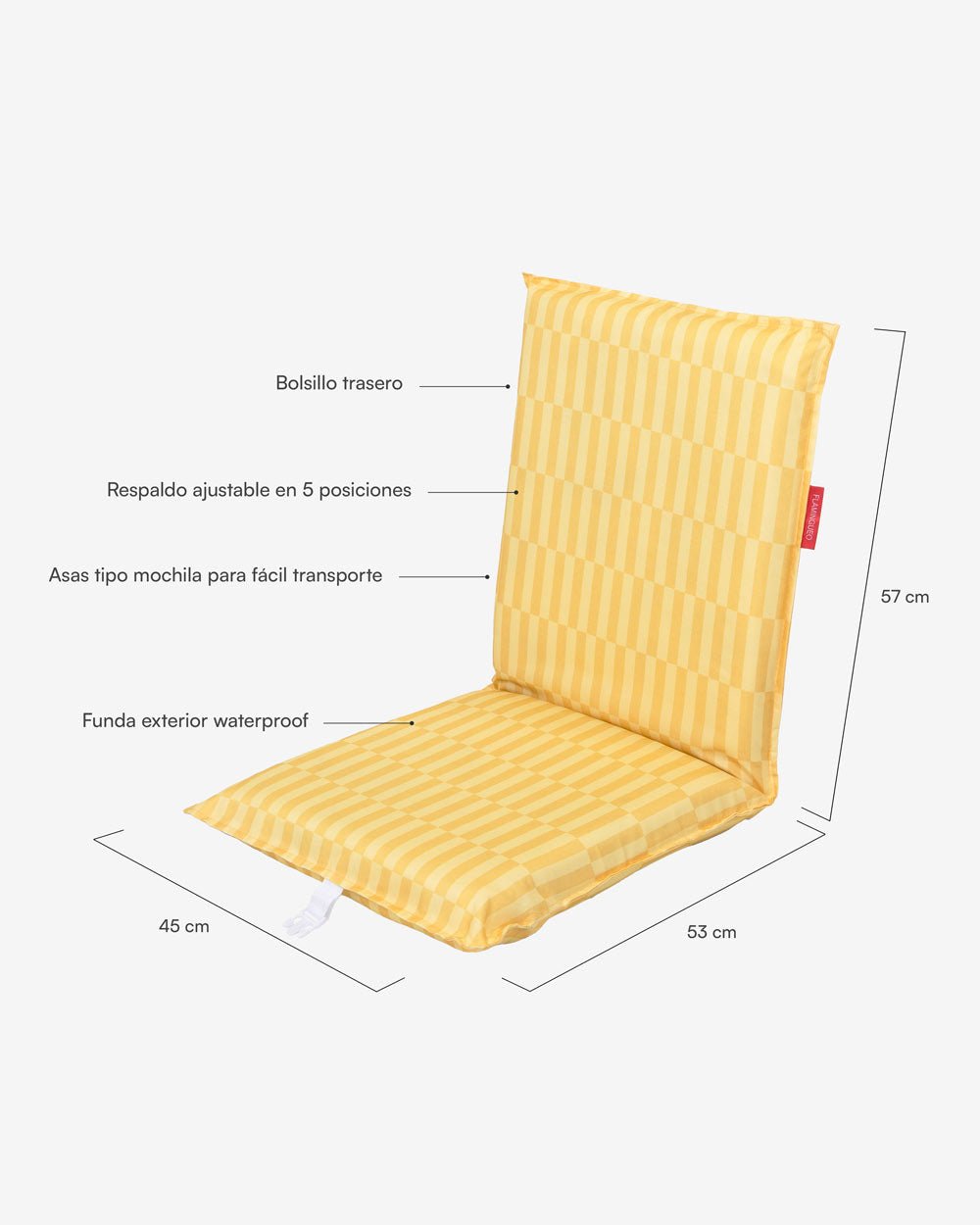 Asiento plegable playa amarillo - BLAKE - Flamingueo