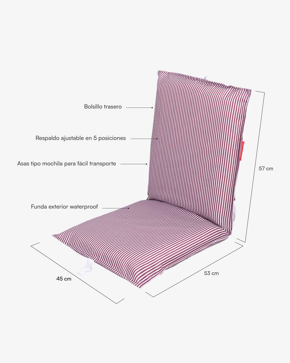 Asiento plegable playa burdeos - NELSON - Flamingueo