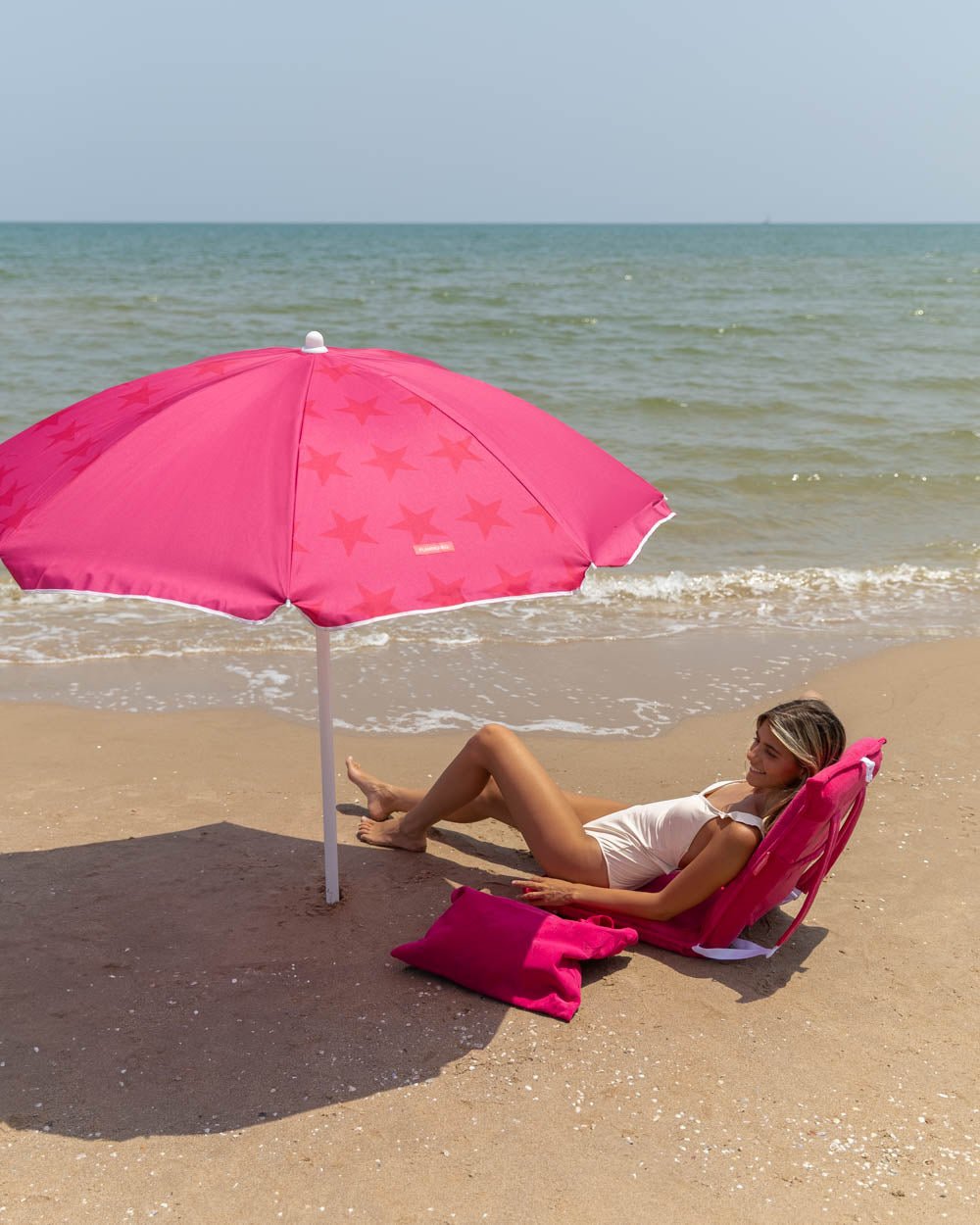 Asiento plegable playa fucsia - MORGAN - Flamingueo