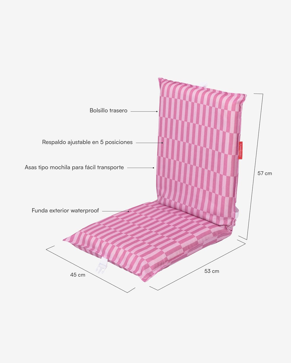 Asiento plegable playa rosa - BLAKE - Flamingueo