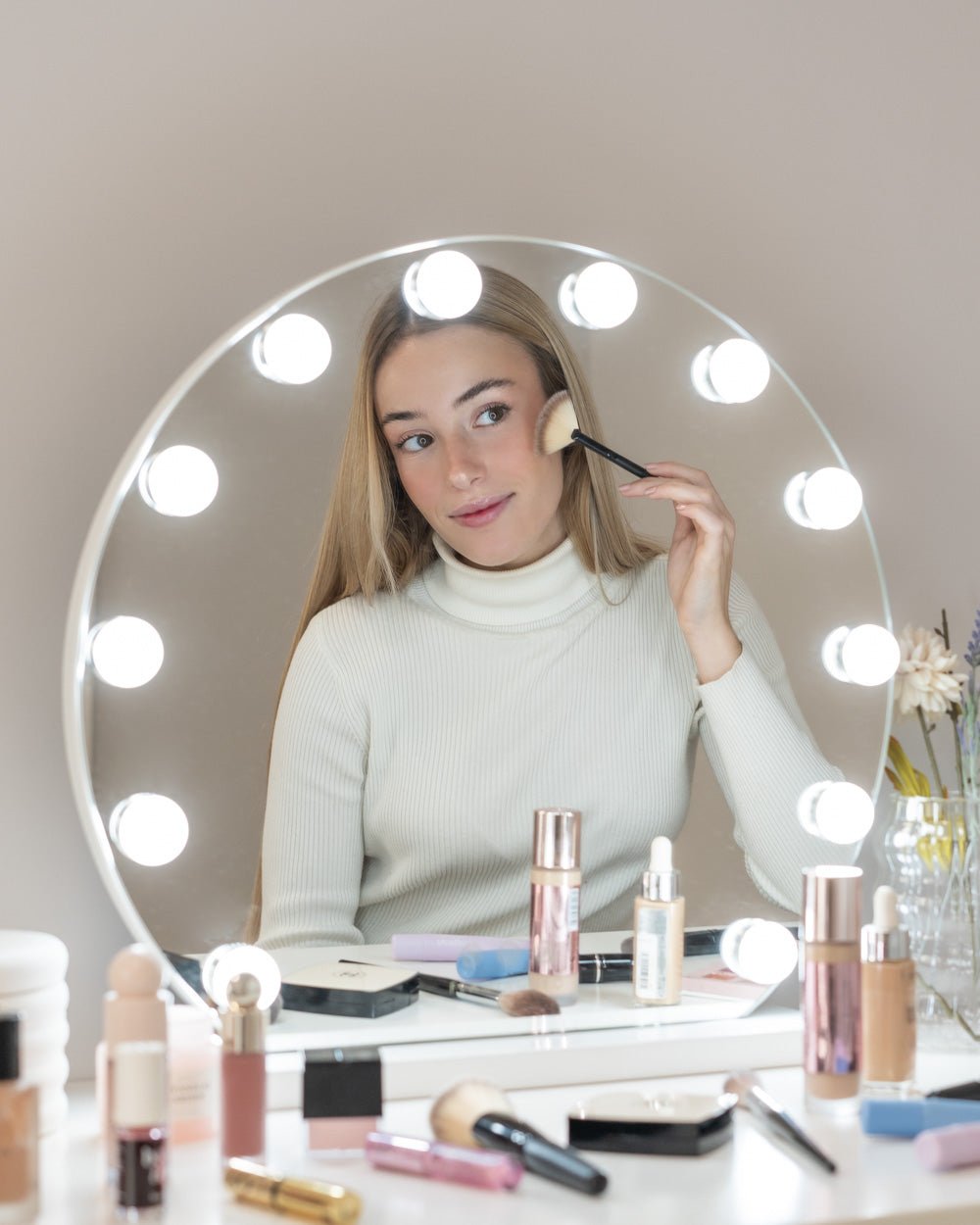 Espejo luces LED semicircular - DREAM - Flamingueo