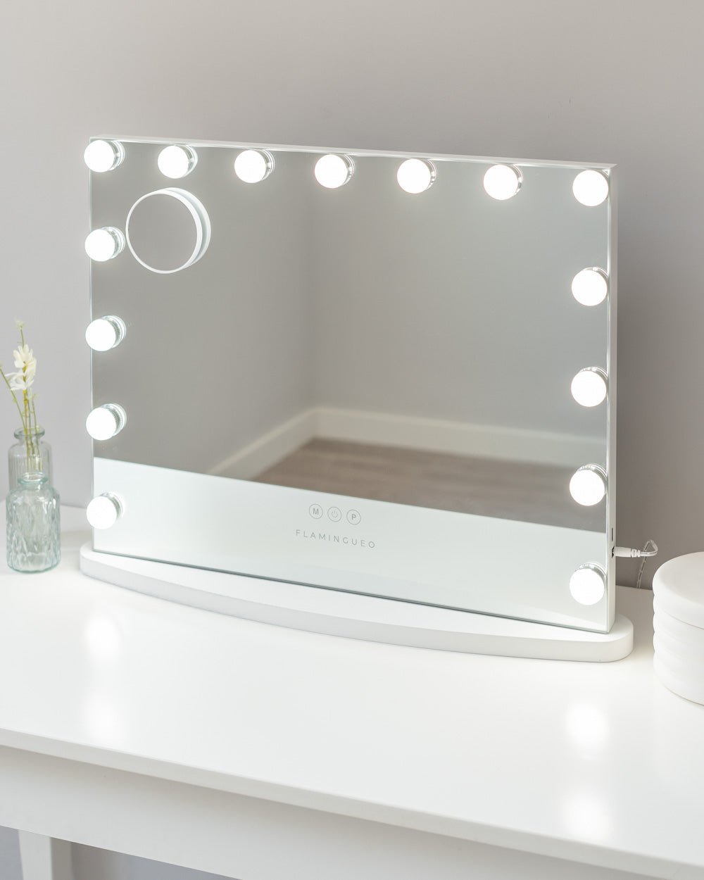 Espejo maquillaje con luz LED - GEORGINA - Flamingueo