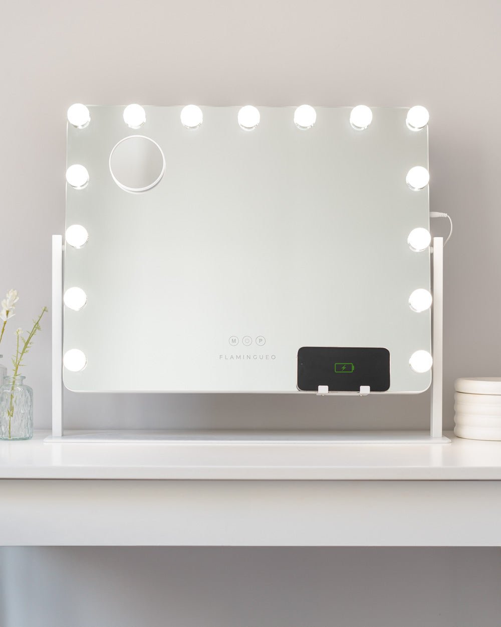 Espejo maquillaje con luz LED - LILY - Flamingueo