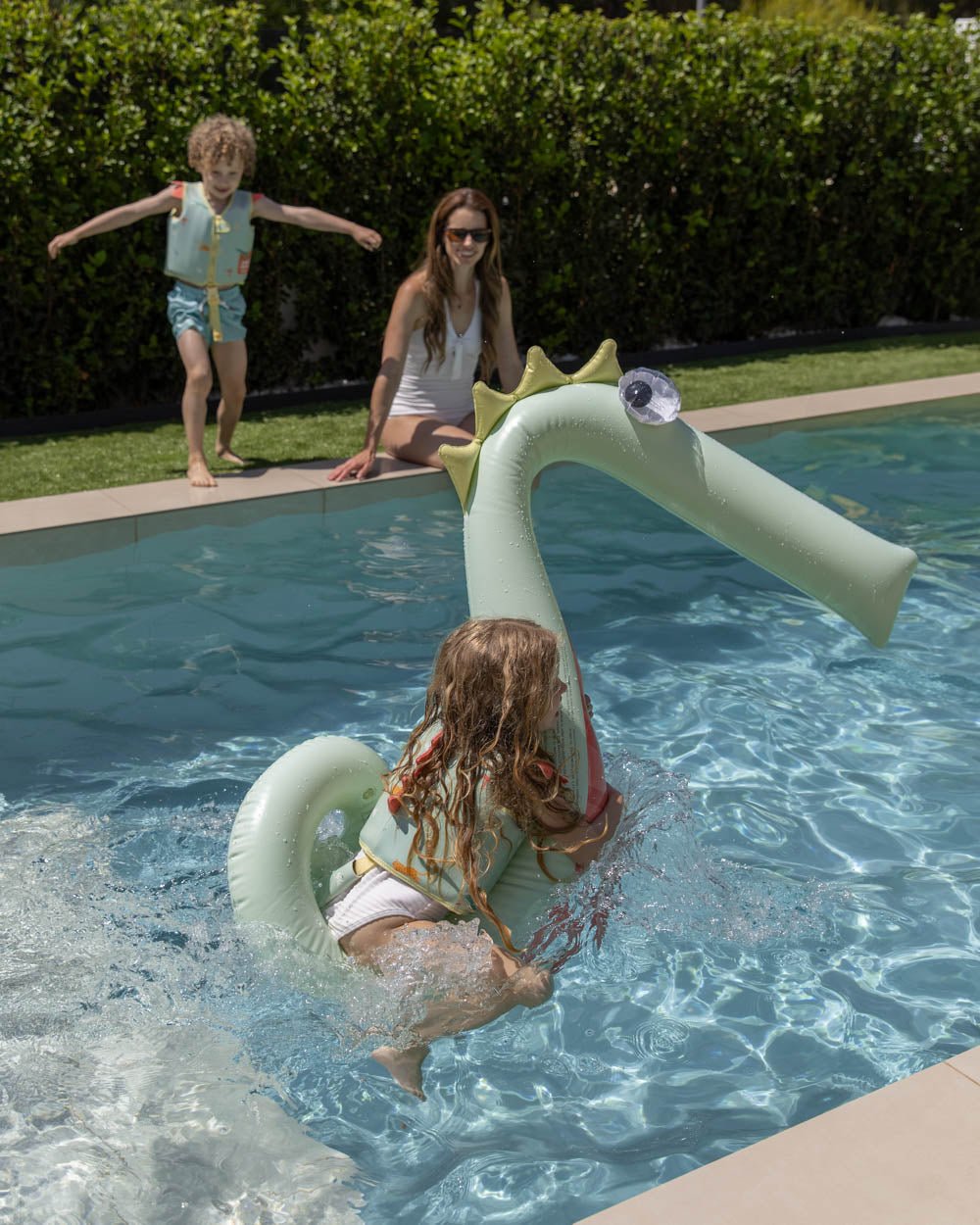 Flotador cocodrilo verde - RIKKI - Flamingueo