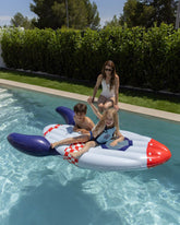 Flotador cohete espacial azul - ARES - Flamingueo