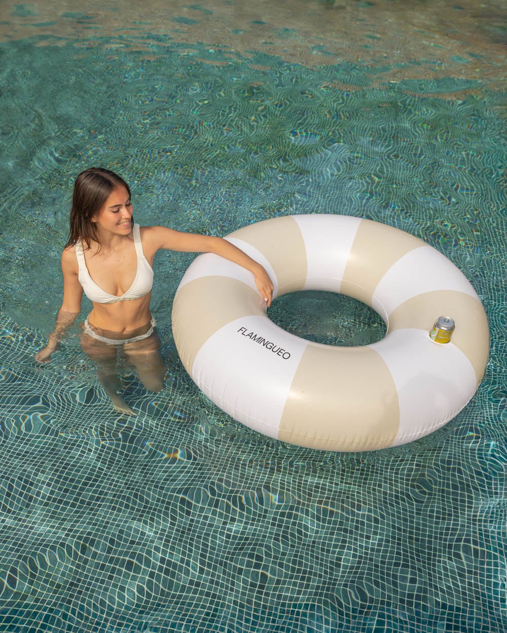 Flotador donut XL beige - VICTORIA - Flamingueo