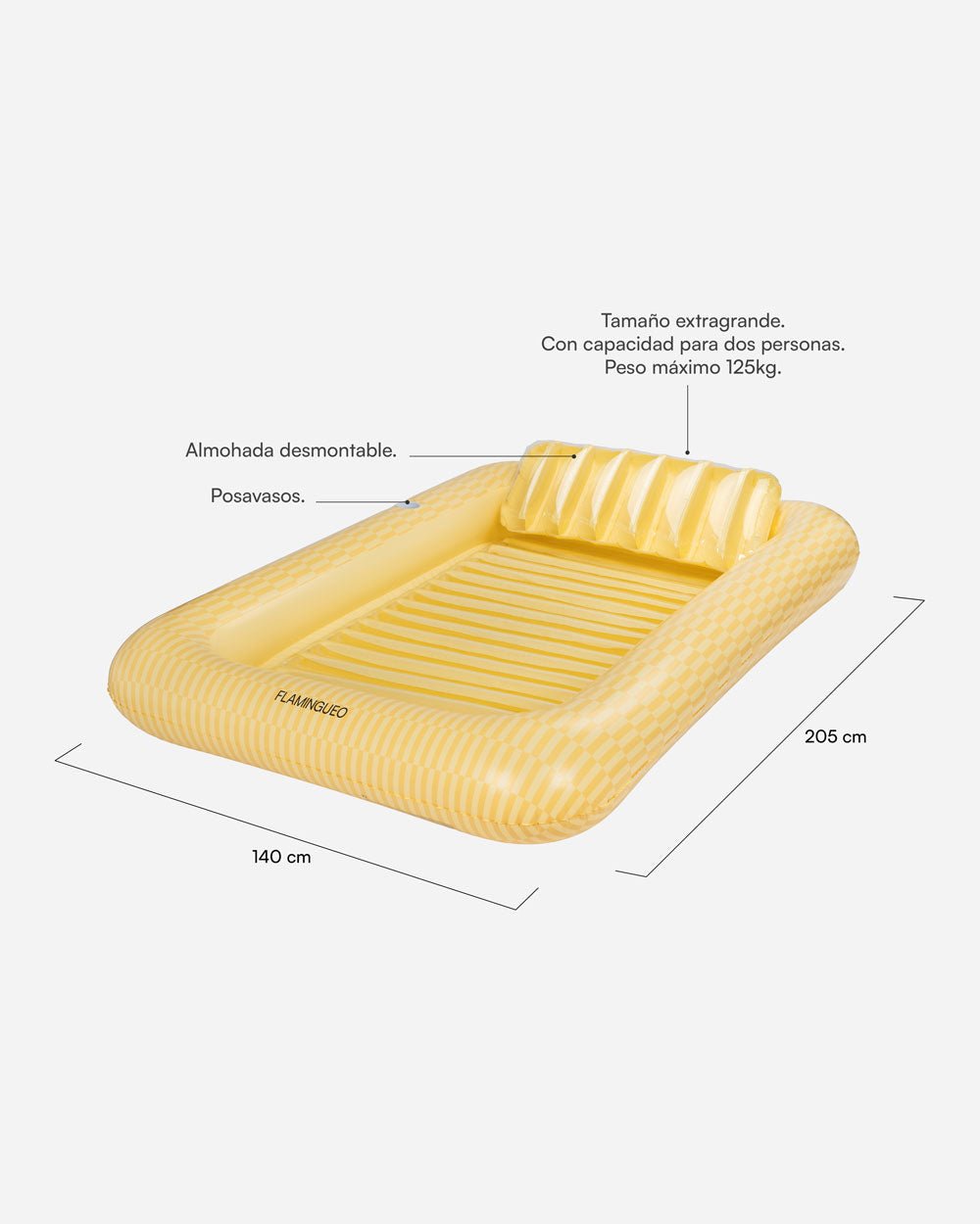 Flotador tanning pool amarilla - PORTOFINO - Flamingueo