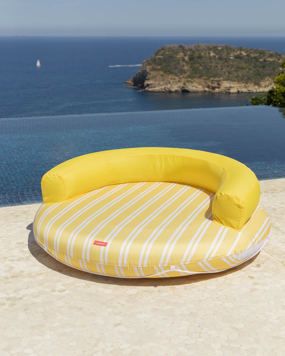 Flotador tumbona redonda amarilla - ATLANTA - Flamingueo