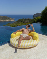 Flotador tumbona redonda amarilla - ATLANTA - Flamingueo