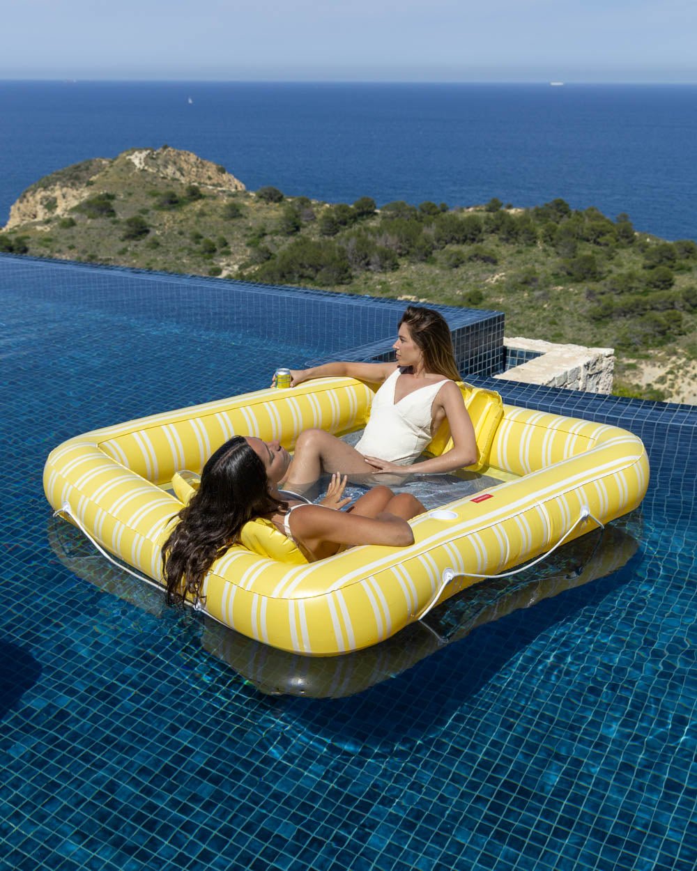 Flotador tumbona rejilla amarilla - MALTA - Flamingueo