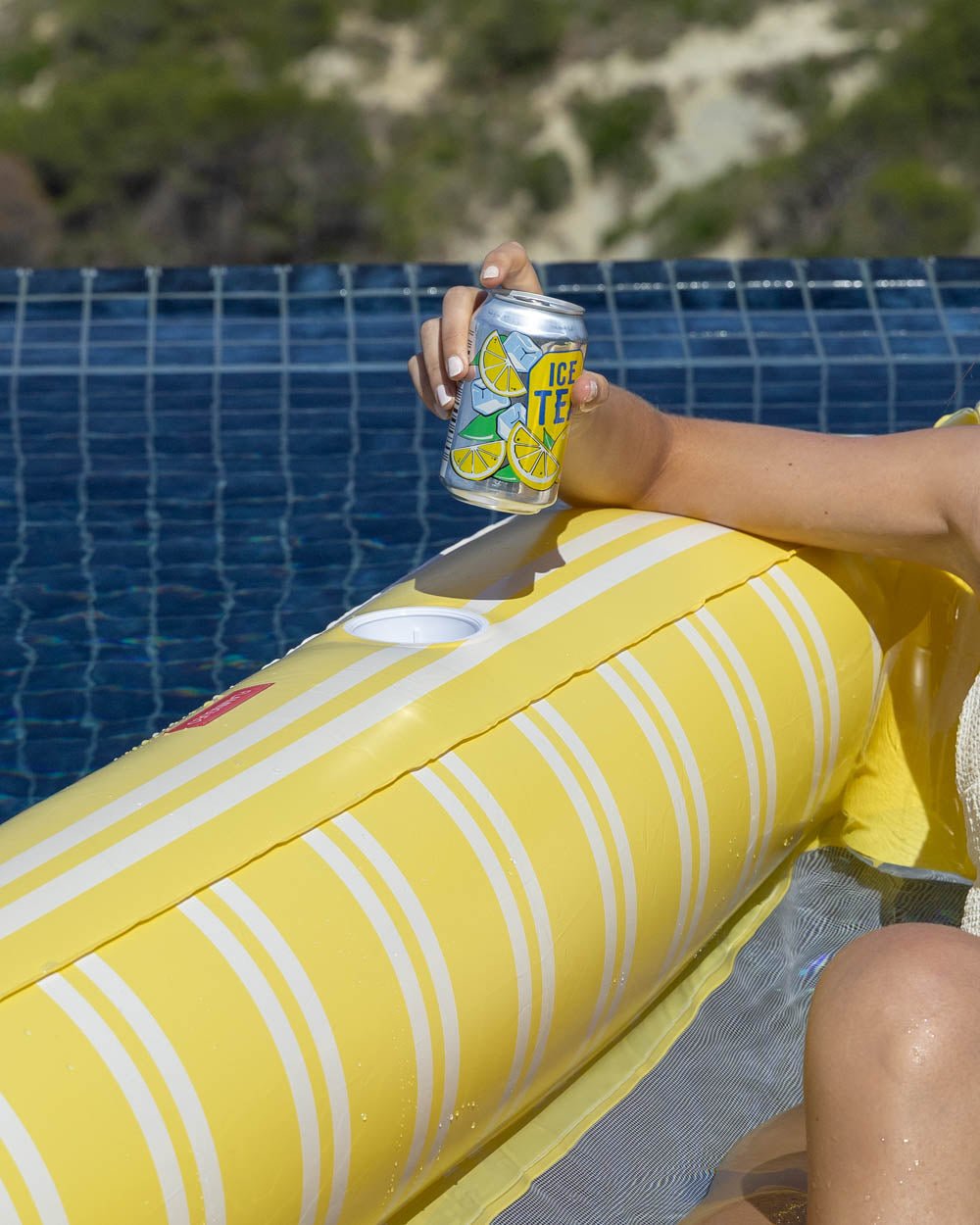 Flotador tumbona rejilla amarilla - MALTA - Flamingueo