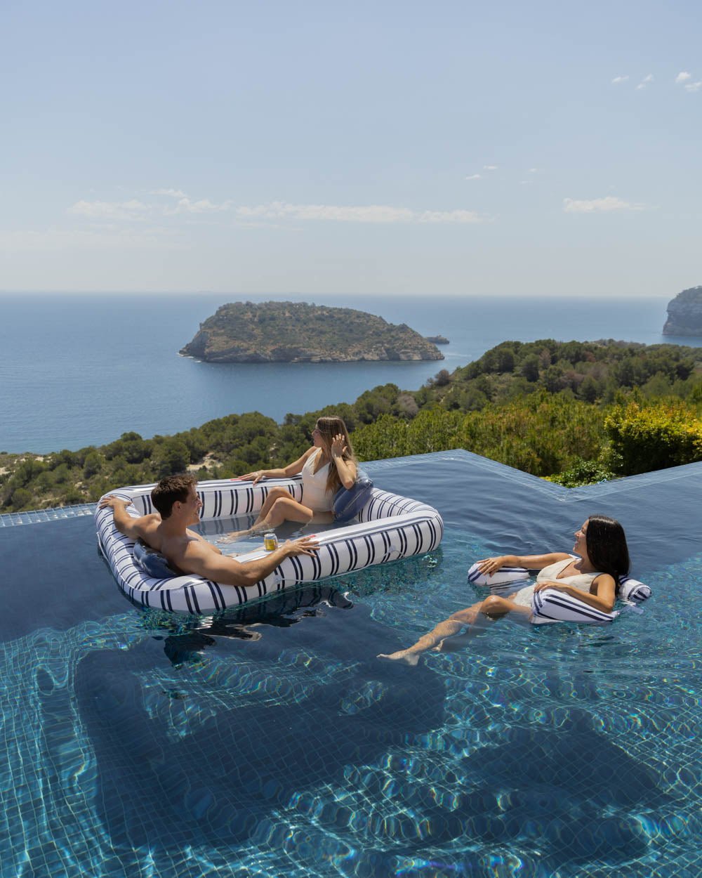 Flotador tumbona rejilla azul - MALTA - Flamingueo