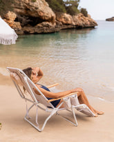 Hamaca plegable playa beige - MAY - Flamingueo