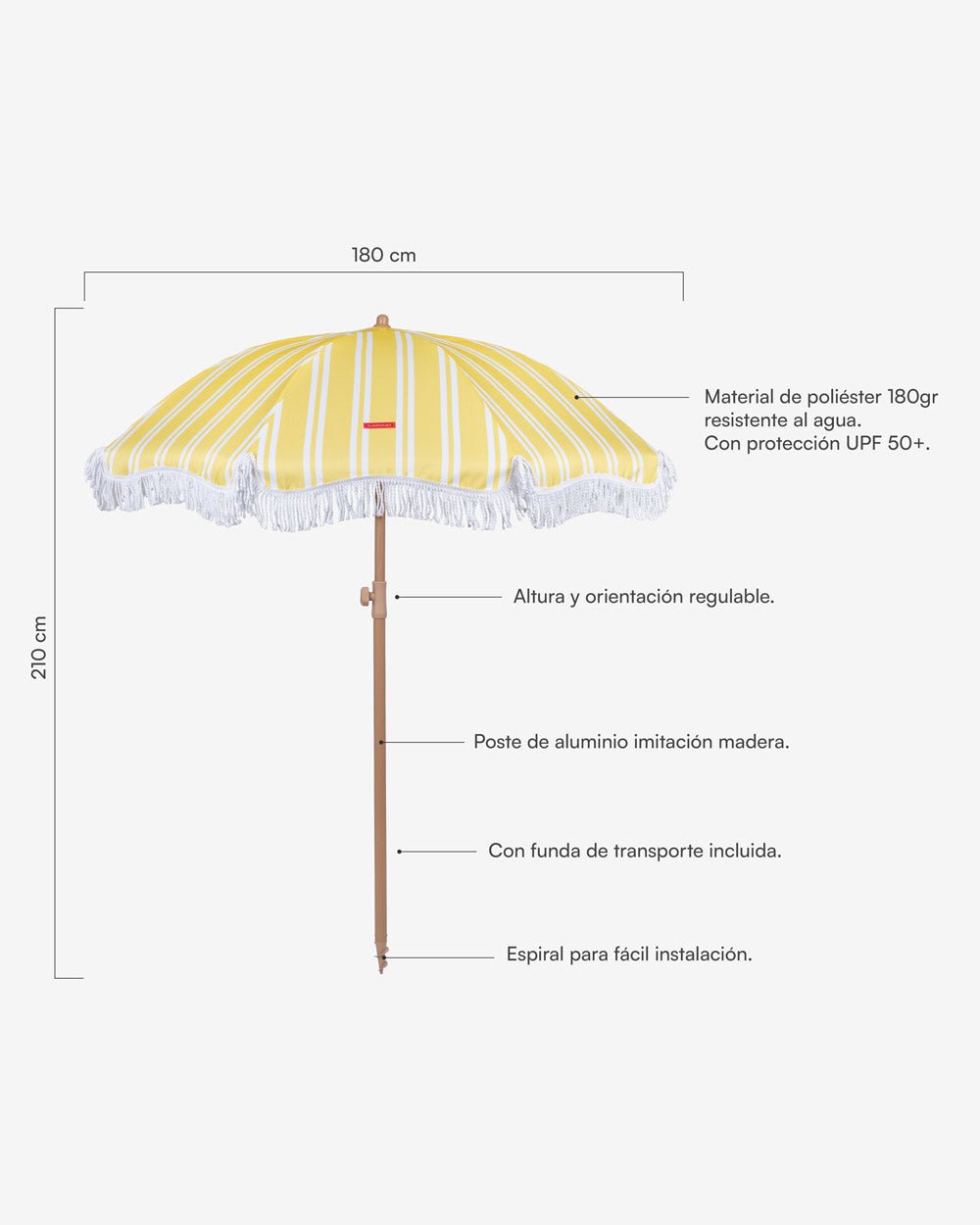 Sombrilla exterior amarilla - KEIRA - Flamingueo