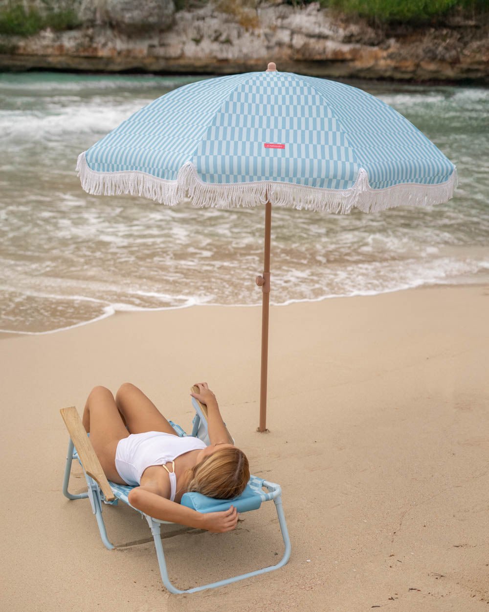 Sombrilla exterior azul - CARAMEL - Flamingueo