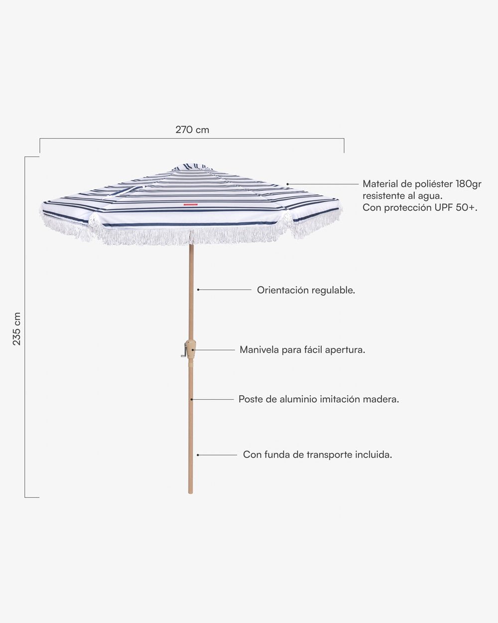 Sombrilla exterior azul - DORIA - Flamingueo