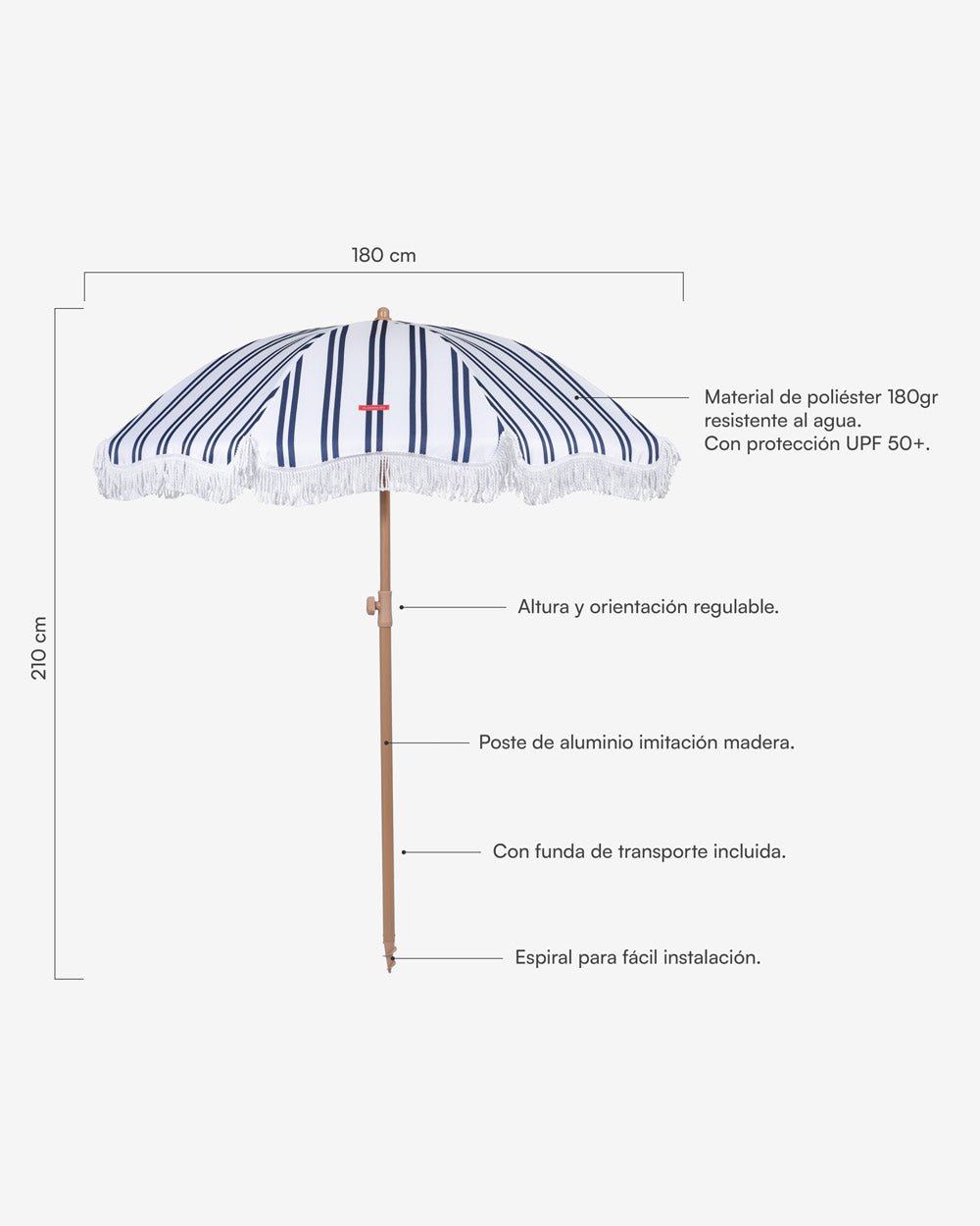 Sombrilla exterior azul - KEIRA - Flamingueo