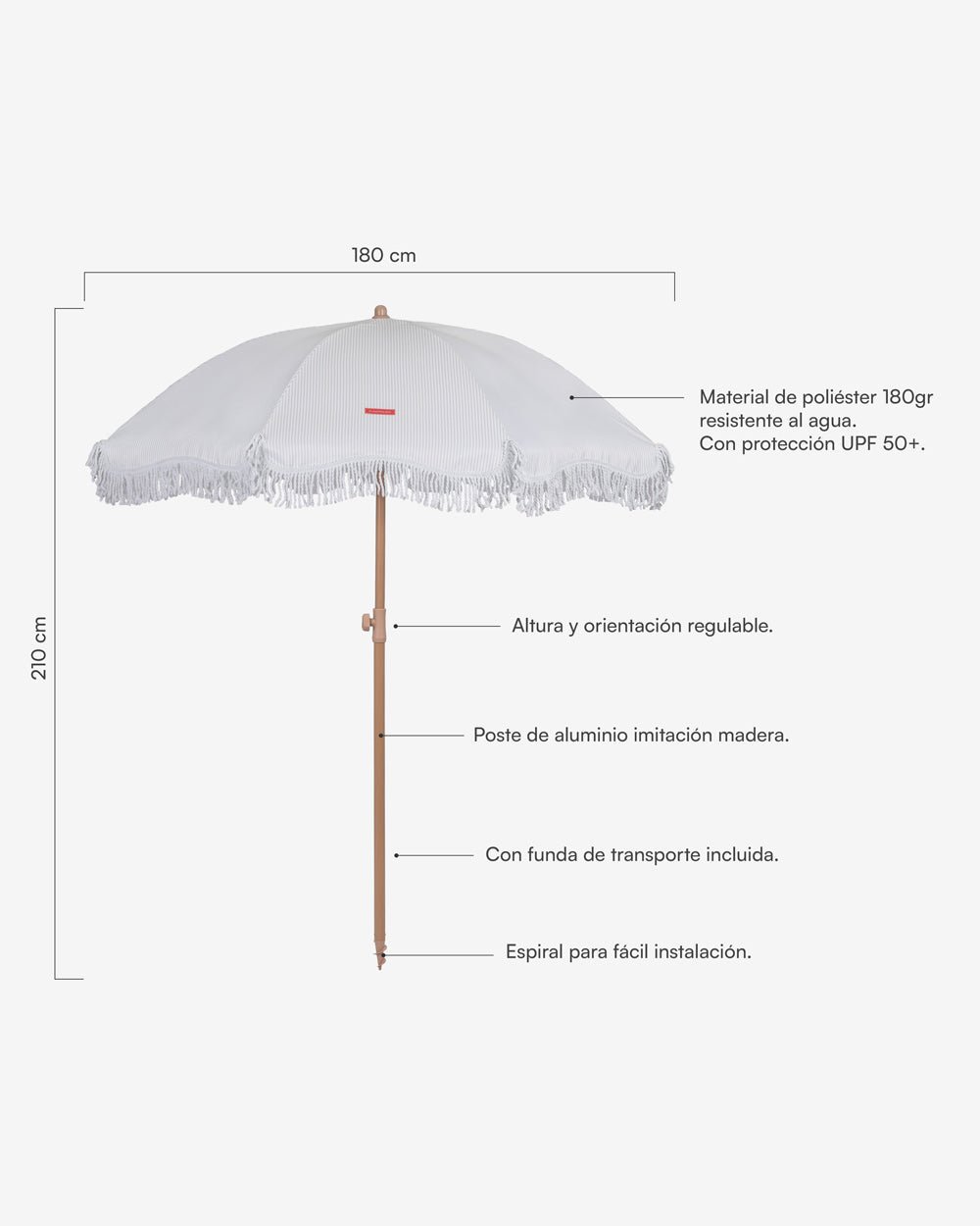 Sombrilla exterior beige - MARION - Flamingueo