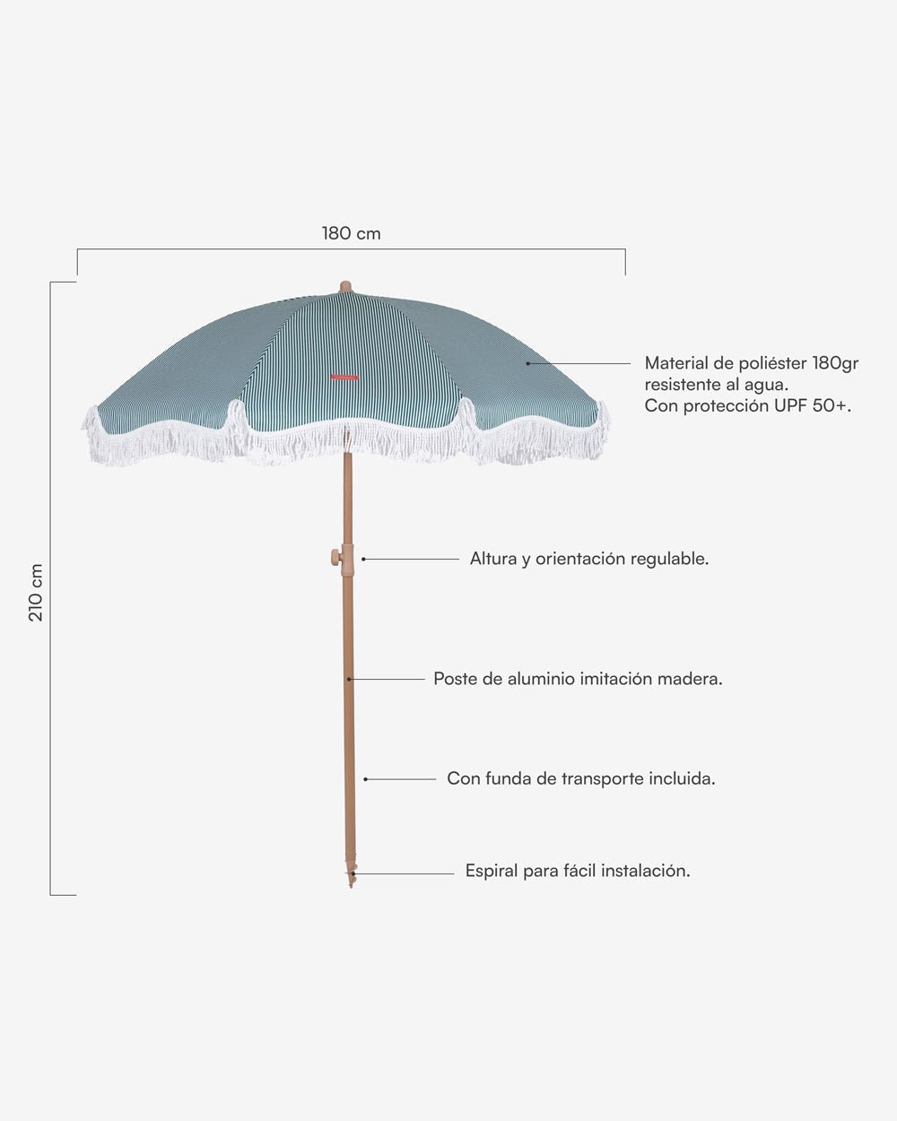 Sombrilla exterior verde - MARION - Flamingueo