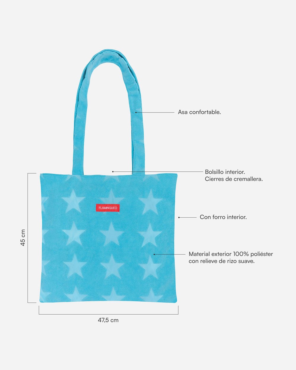 Tote bag azul - GRETA - Flamingueo