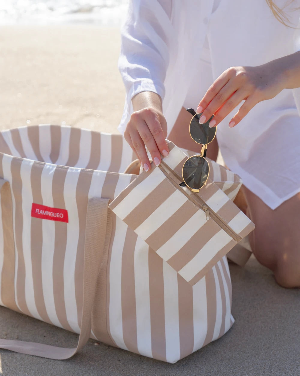 Bolso de playa grande con cremallera – DELMA