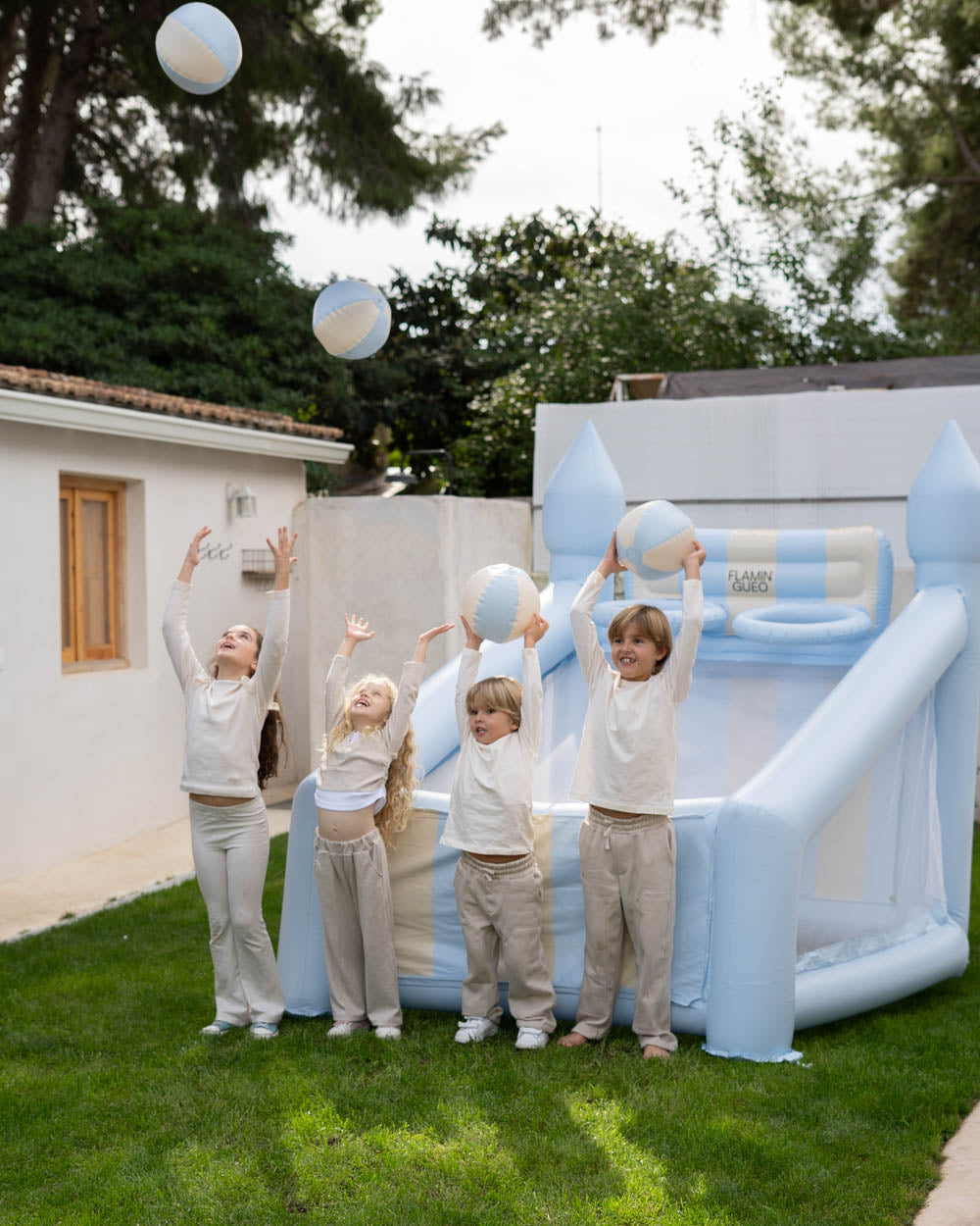 Canasta hinchable grande kids - CREAM