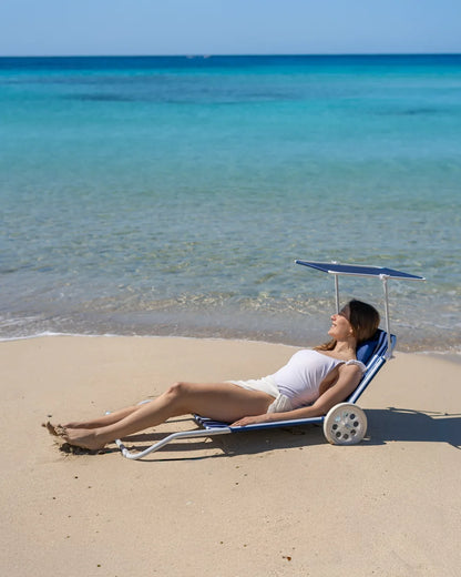 Hamaca de playa con ruedas y parasol – FREYA