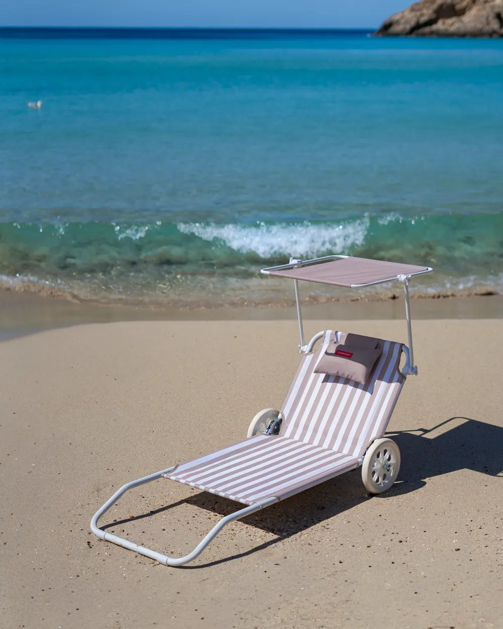 Hamaca de playa con ruedas y parasol – FREYA
