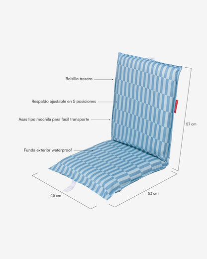 Asiento plegable playa azul - BLAKE - Flamingueo