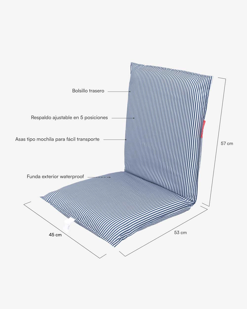 Asiento plegable playa azul - NELSON - Flamingueo