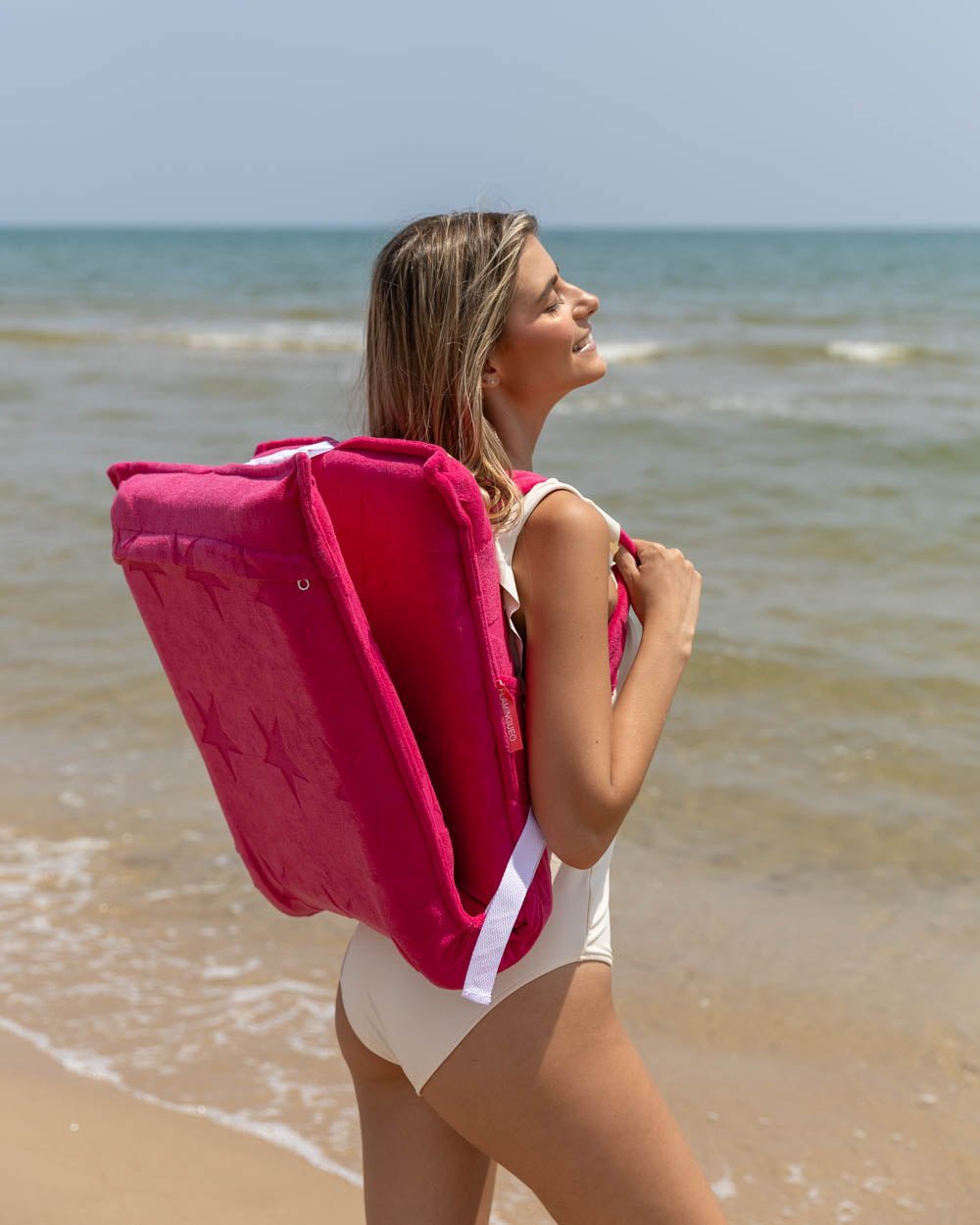 Asiento plegable playa fucsia - MORGAN - Flamingueo