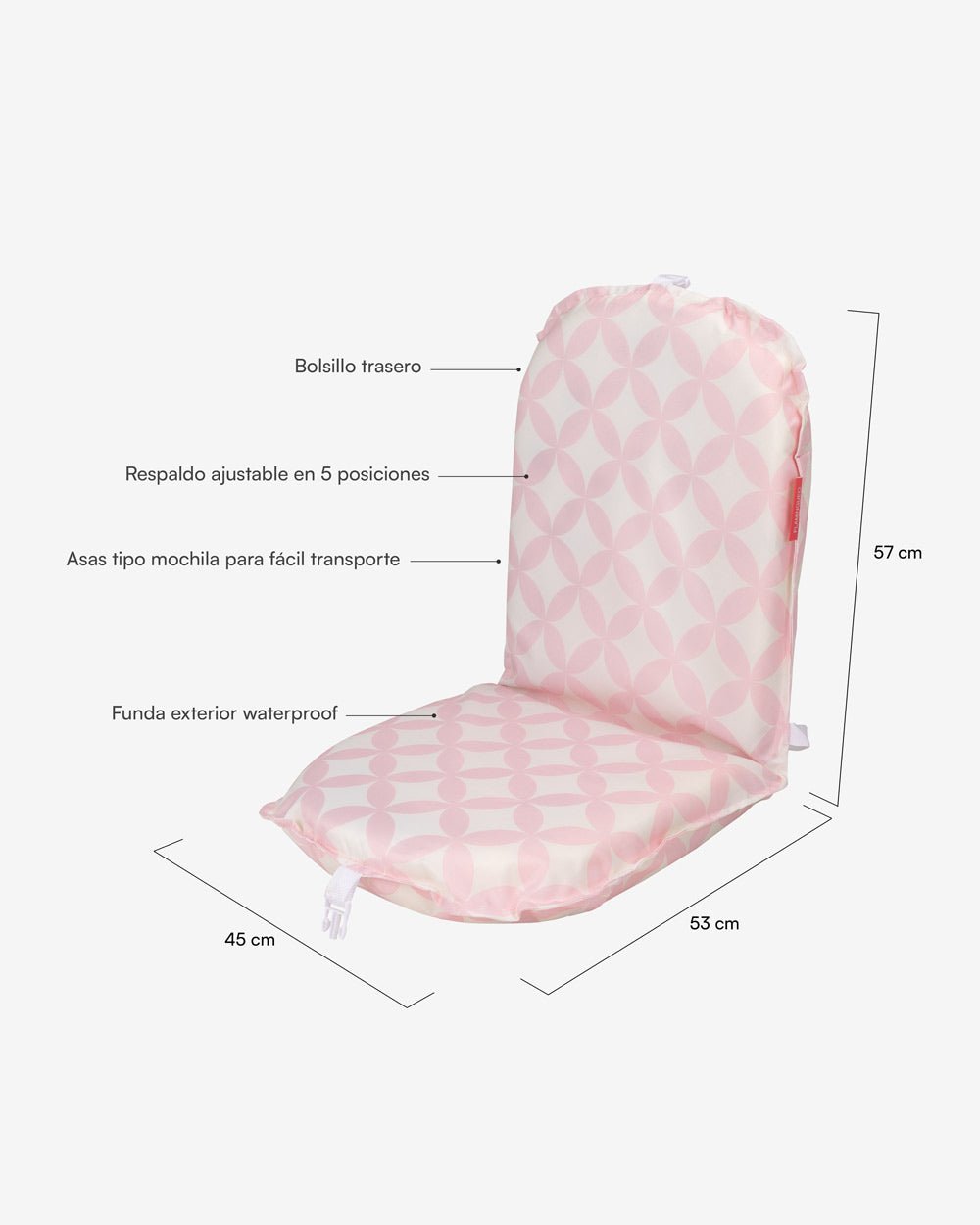 Asiento plegable playa rosa - GINO - Flamingueo