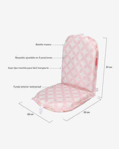 Asiento plegable playa rosa - GINO - Flamingueo