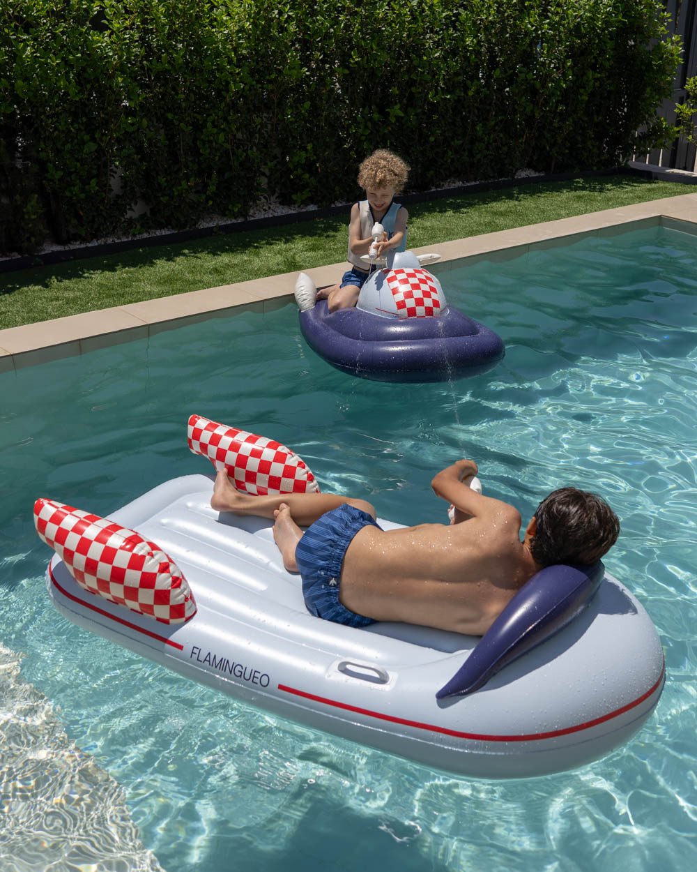 Flotador nave espacial azul - GALACTIC - Flamingueo