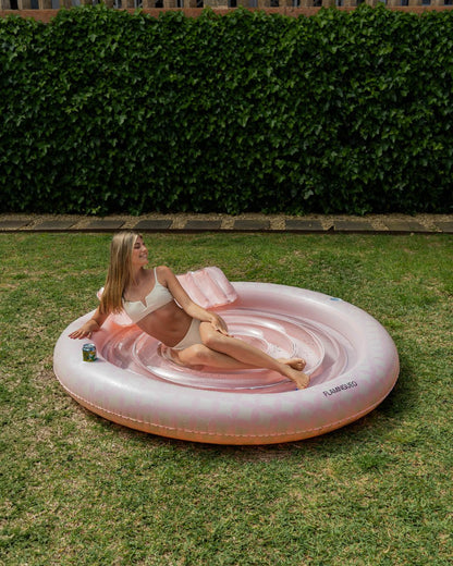 Flotador tanning pool redonda rosa - LUNA - Flamingueo