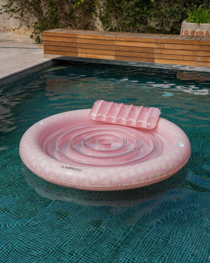 Flotador tanning pool redonda rosa - LUNA - Flamingueo