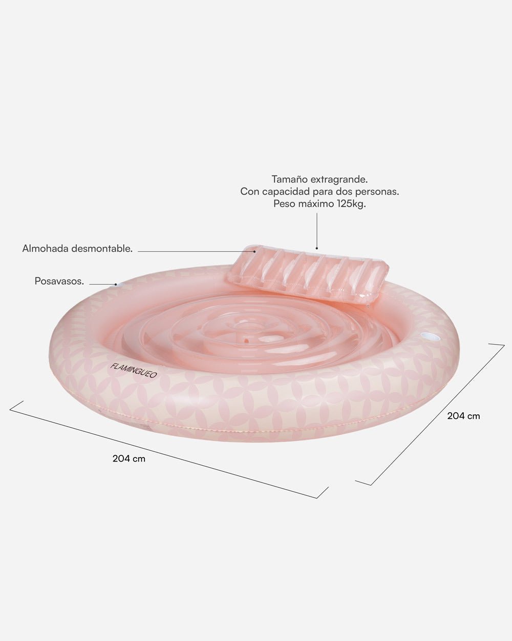 Flotador tanning pool redonda rosa - LUNA - Flamingueo