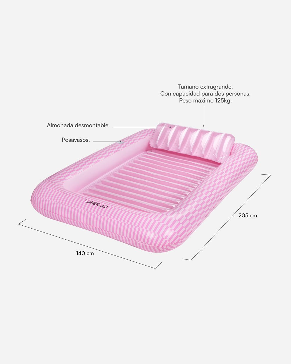 Flotador tanning pool rosa - PORTOFINO - Flamingueo