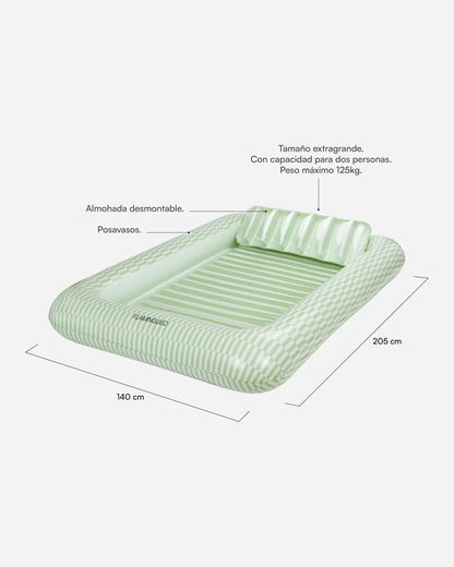 Flotador tanning pool verde - PORTOFINO - Flamingueo