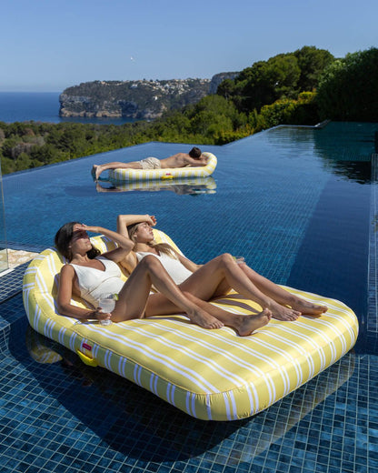 Flotador tumbona doble amarilla - MÓNACO - Flamingueo