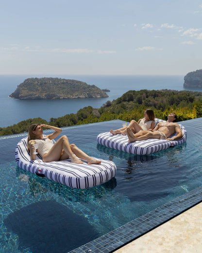 Flotador tumbona doble azul - MÓNACO - Flamingueo