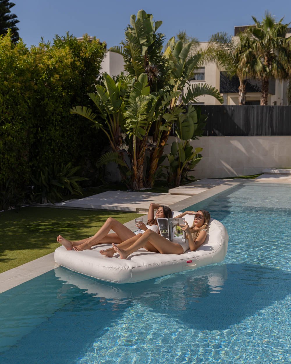 Flotador tumbona doble beige - SUNRAY - Flamingueo