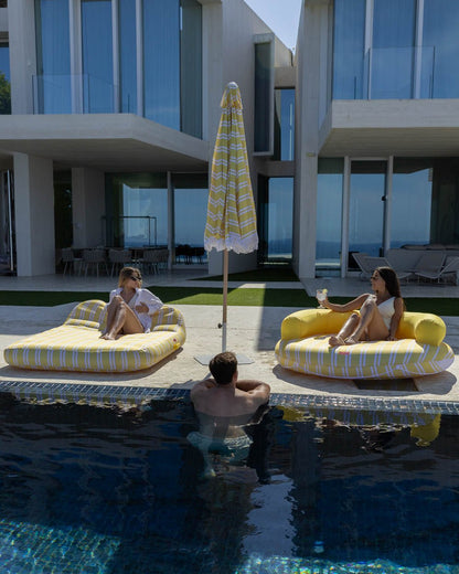 Flotador tumbona redonda amarilla - ATLANTA - Flamingueo