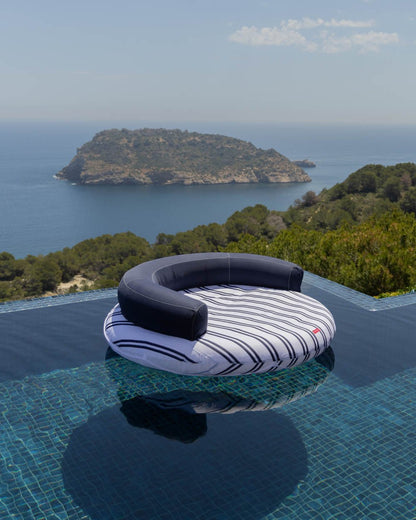 Flotador tumbona redonda azul - ATLANTA - Flamingueo