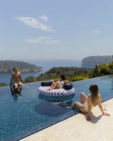 Flotador tumbona redonda azul - ATLANTA - Flamingueo