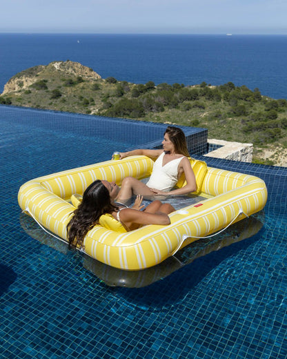 Flotador tumbona rejilla amarilla - MALTA - Flamingueo