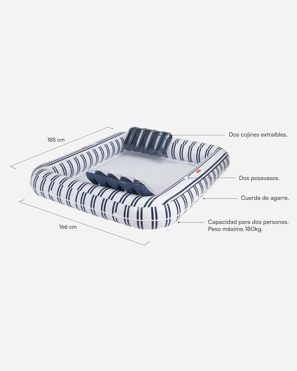 Flotador tumbona rejilla azul - MALTA - Flamingueo