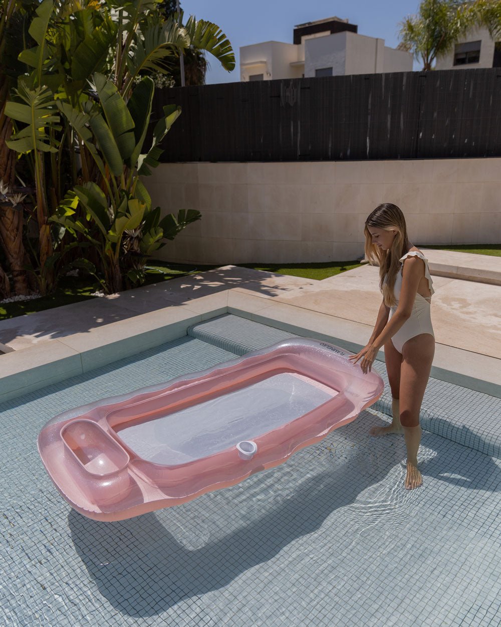 Flotador tumbona rosa - SERENITY - Flamingueo